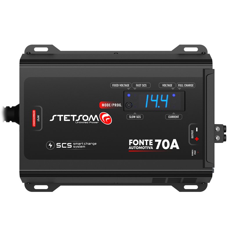 fonte e carregador digital infinite 70a bivolt com volt stetsom