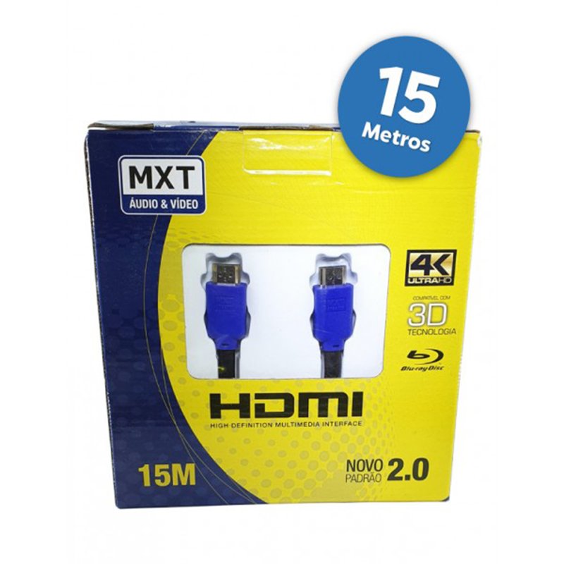 cabo hdmi 2 0 ultra hd 4k tecnologia 3d mxt 15m