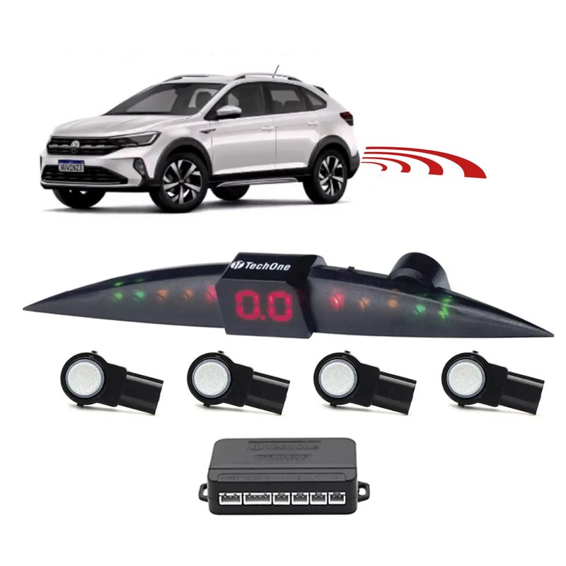 sensor de estacionamento 4 pontos embutido oem tech one perolado