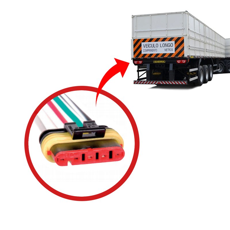 chicote de lanterna 5 vias caminhao ete7760 rainha das sete