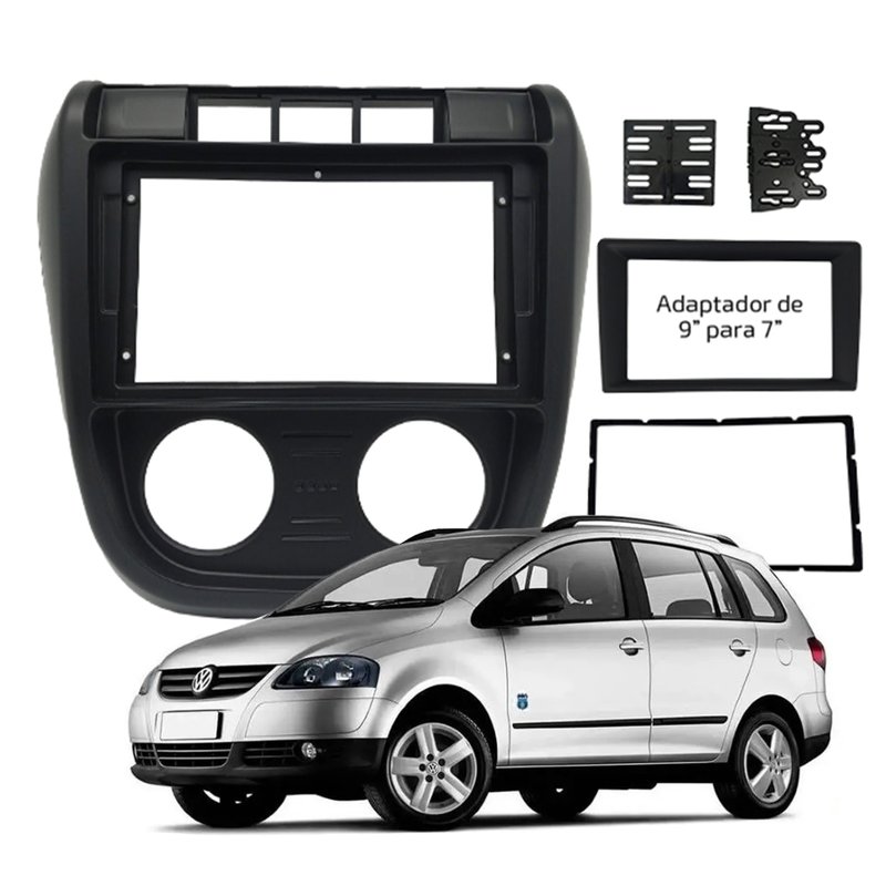 moldura 9 polegadas vw spacefox 2004 a 2009 fiamon