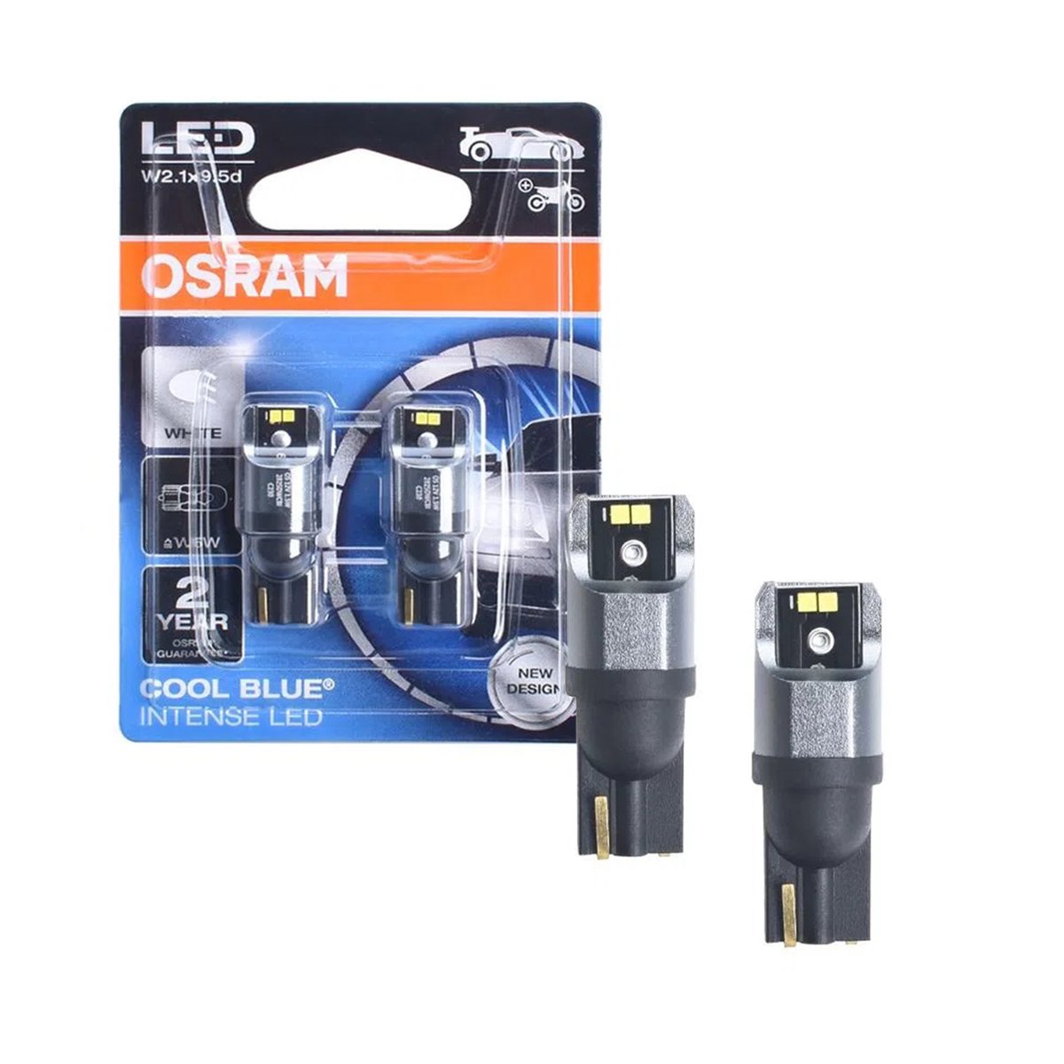 Lâmpada LED T10 W5W 6000K 12V 2825DWCBI Osram (Par)
