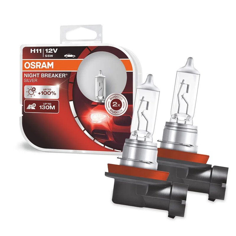 lampada halogena h11 nightbreaker silver 64211nbs 12v duo osram par 1
