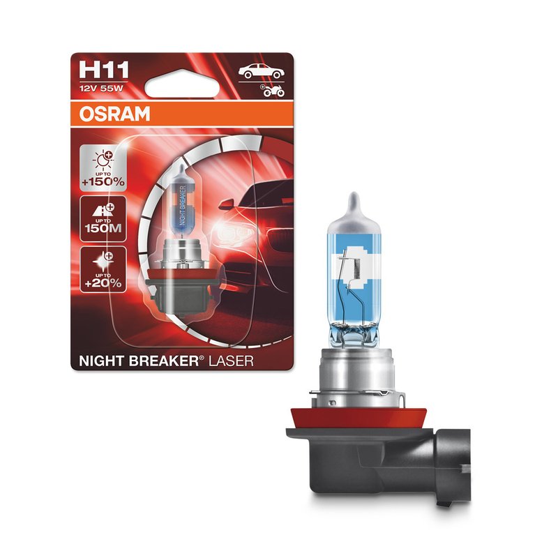 lampada halogena h11 nightbreaker laser 12v osram peca