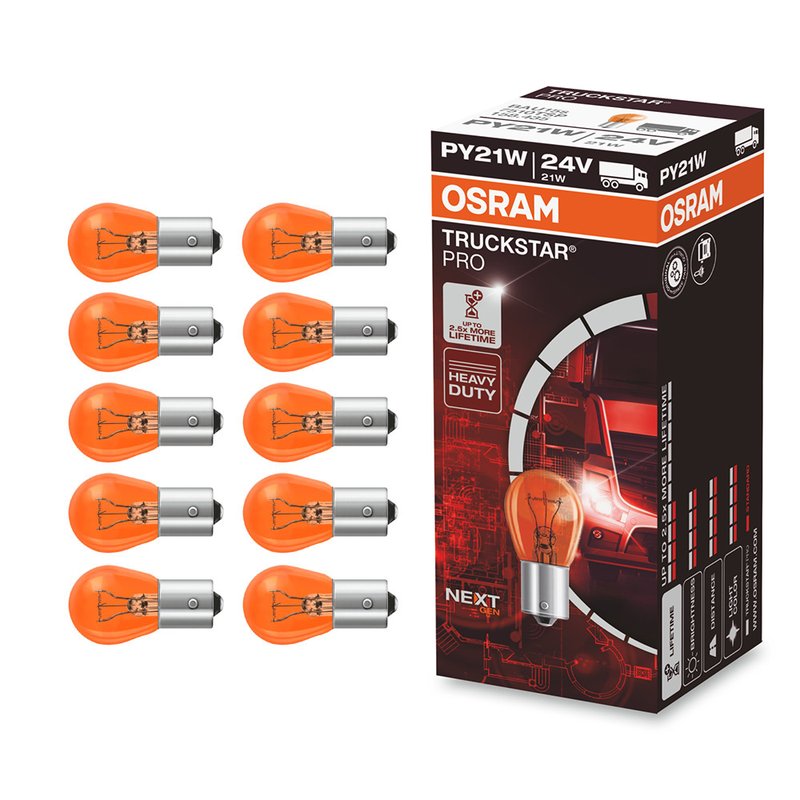 lampada truckstar pro 7510tsp ambar com 10 pecas osram
