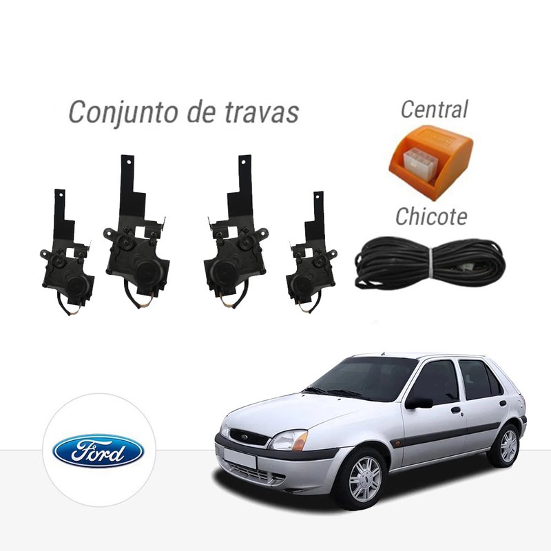 kit trava eletrica dedicada fiesta 4 portas ate 2002 fd4 tragial