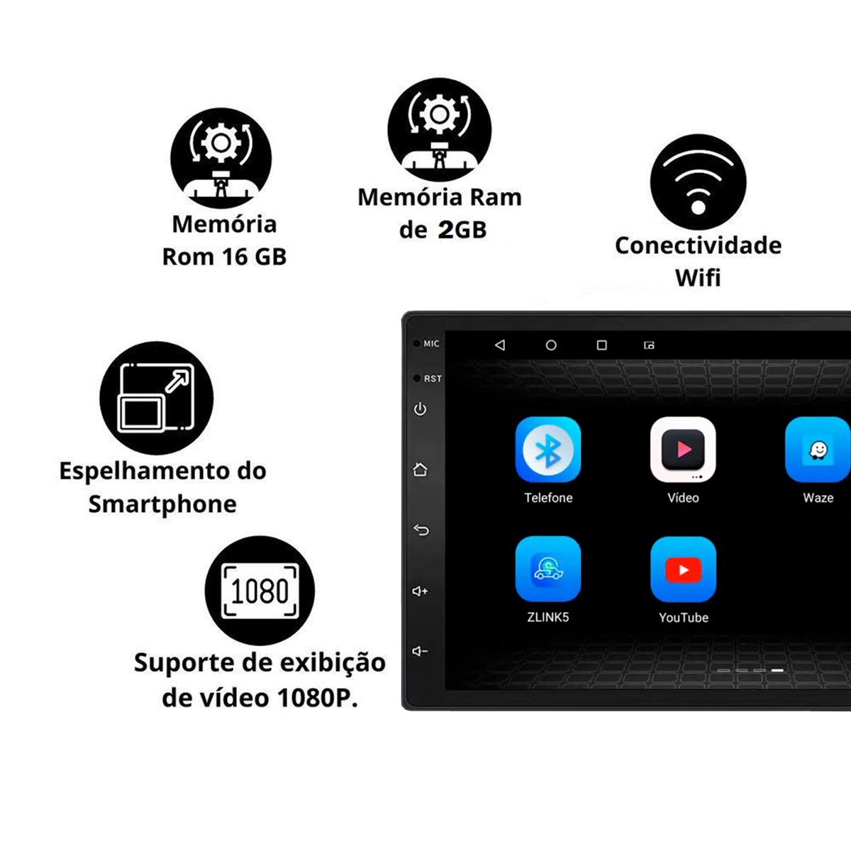 Multimídia Android Diamond X 7'' R8 Tecnology JR8