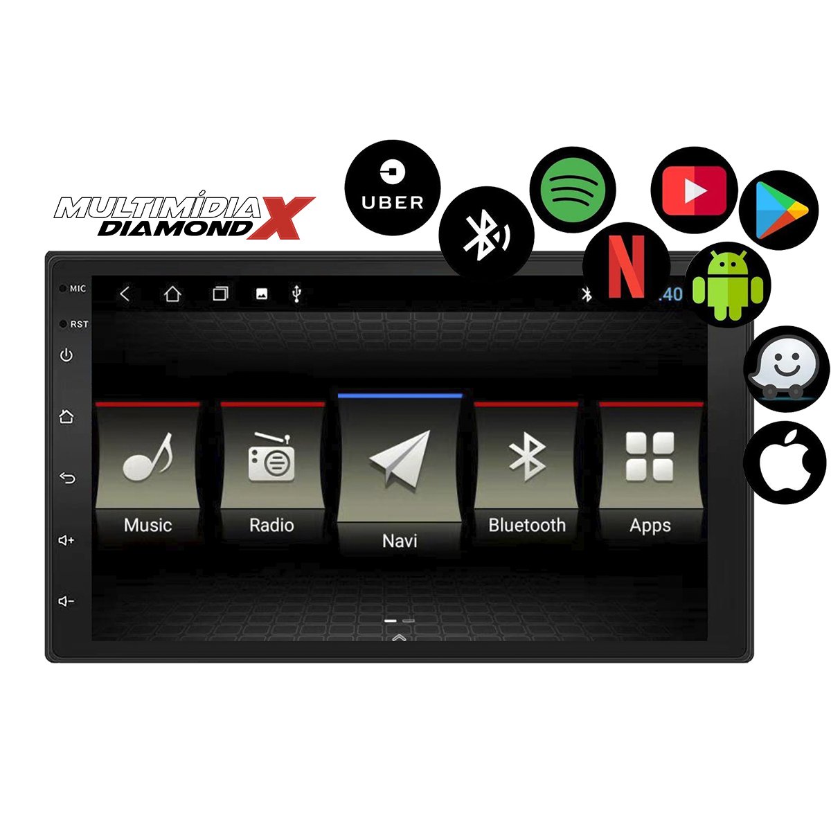 Multimídia Android Diamond X 7'' R8 Tecnology JR8