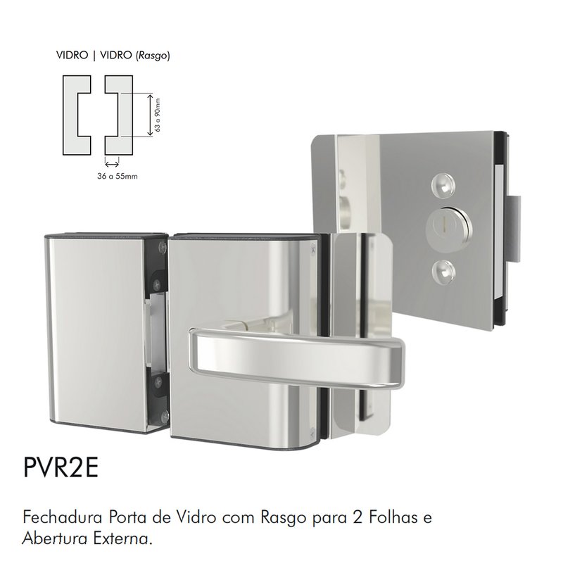 fechadura eletrica pvr2e agl rasgo 2 folhas