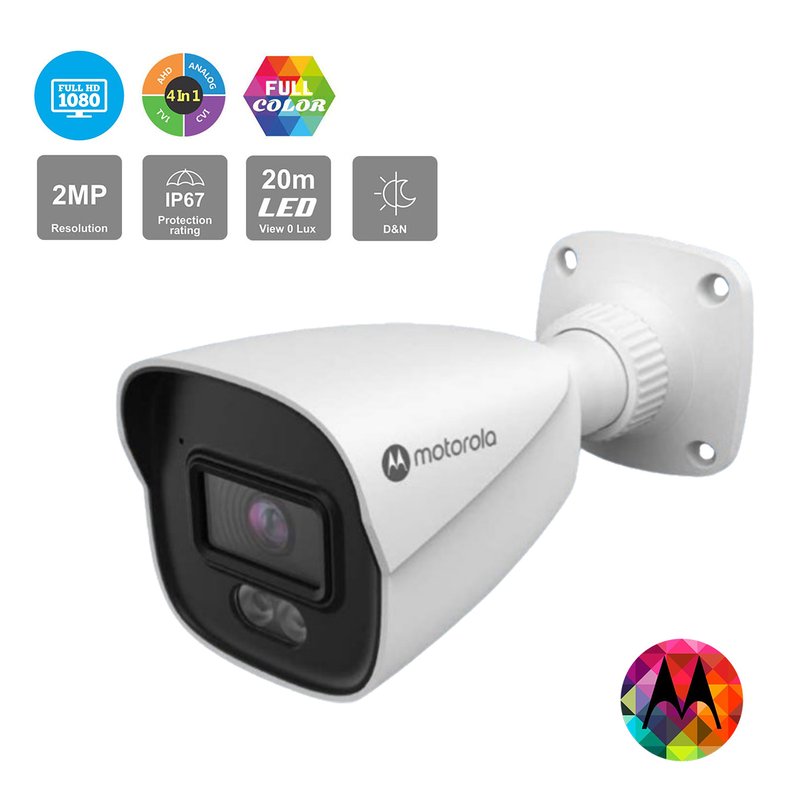 camera bullet 2mp full color 2 8mm led 20m ip67 motorola security