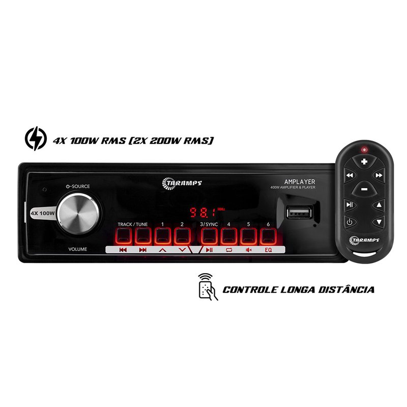 radio automotivo amplayer 400 taramps front