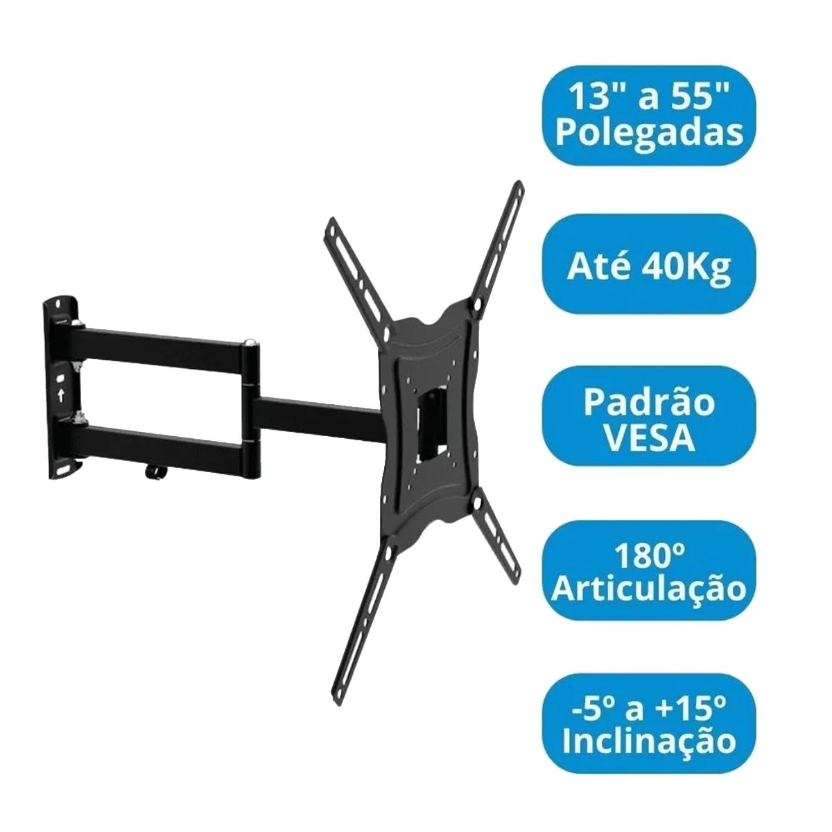 Suporte Tri Articulado para TV com adaptador PRO Eletronic