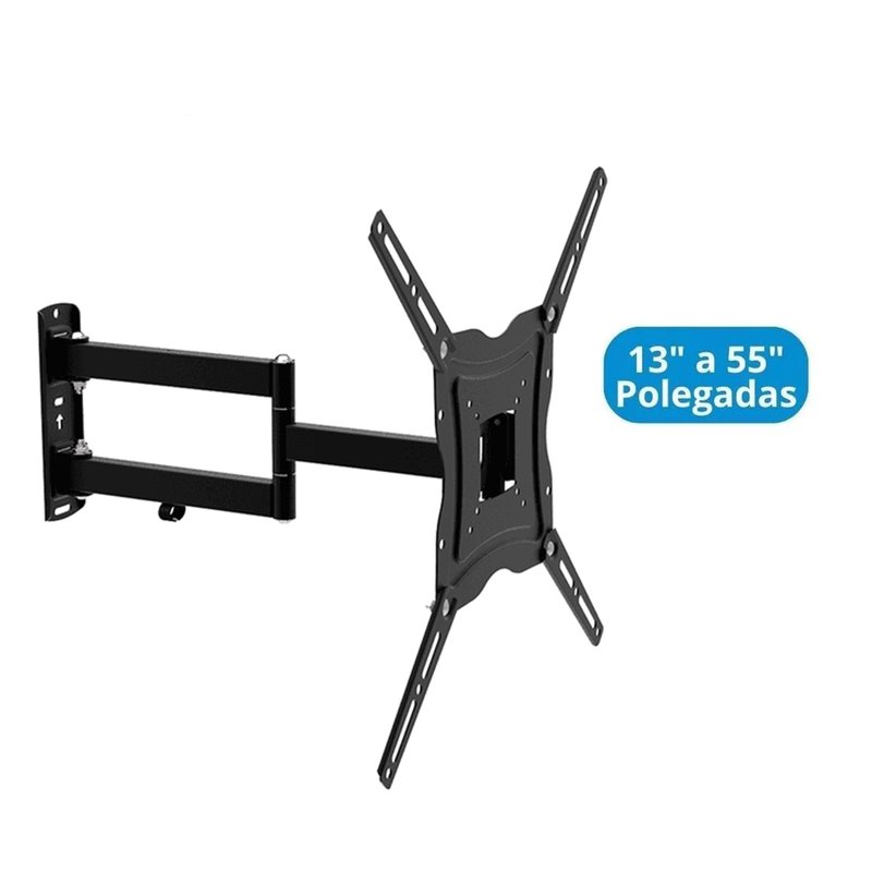suporte articulado para tv com adaptador pro eletronic pqst 1355