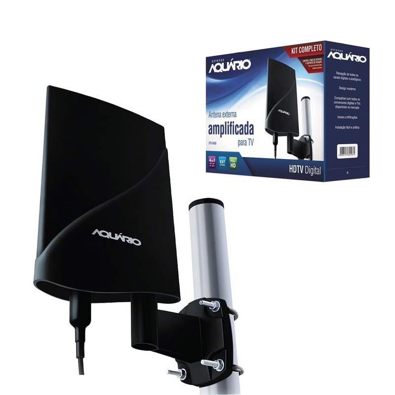 antena externa tv 4 em 1 hdtv digital dtv 5600 aquario