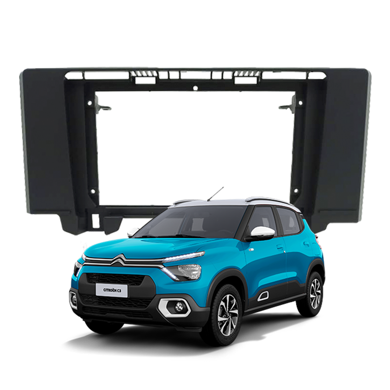 moldura 9 polegadas citroen c3 2023 fiamon 5952 preto fosco