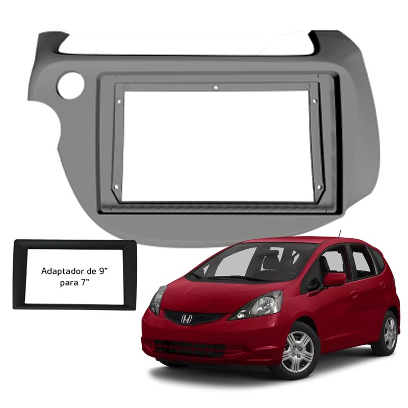 moldura 7 polegadas honda fit 2009 a 2014 fiamon 5677 grafite