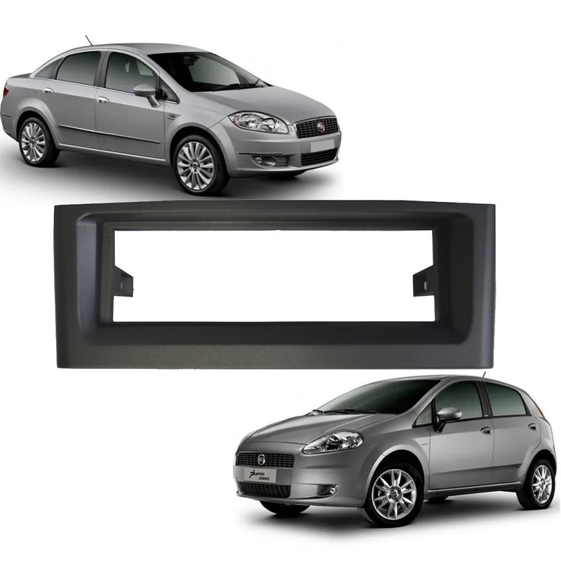 moldura 1 din painel fiat linea punto 2008 a 2012 fiamon grafite