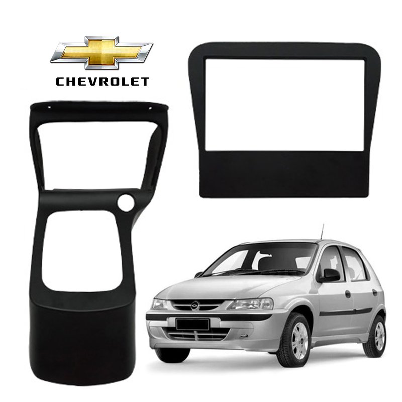moldura 7 pol gm celta g1 2000 2005 com console preto