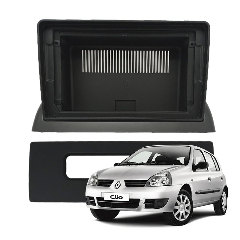 moldura 9 polegadas clio g2 1998 a 2005 fiamon 5963 preto