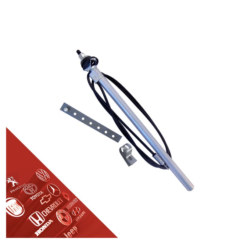 antena teto 4 estagios universal cromada metalcerta