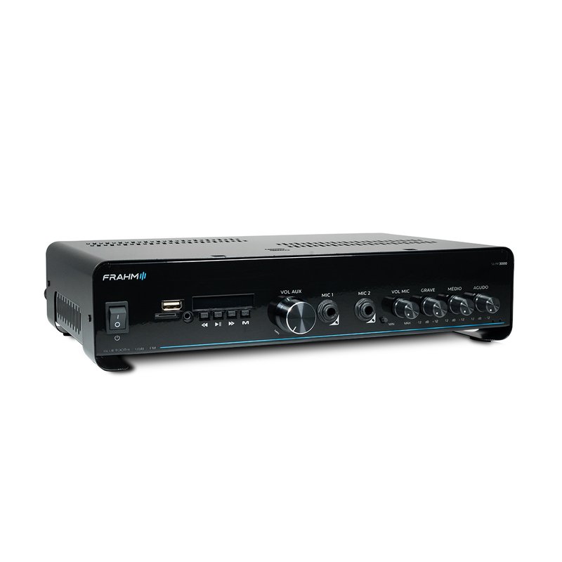 amplificador comercial 200w rms bluetooth slim 3000 g5 frahm 1