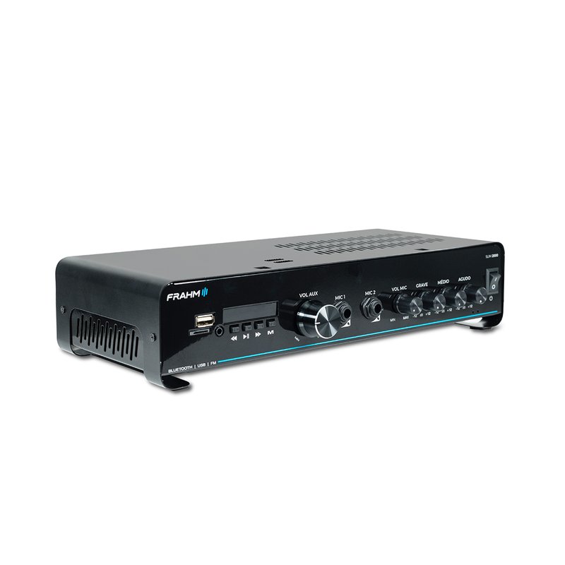 amplificador comercial 120w rms bluetooth slim 2000 g5 frahm 1