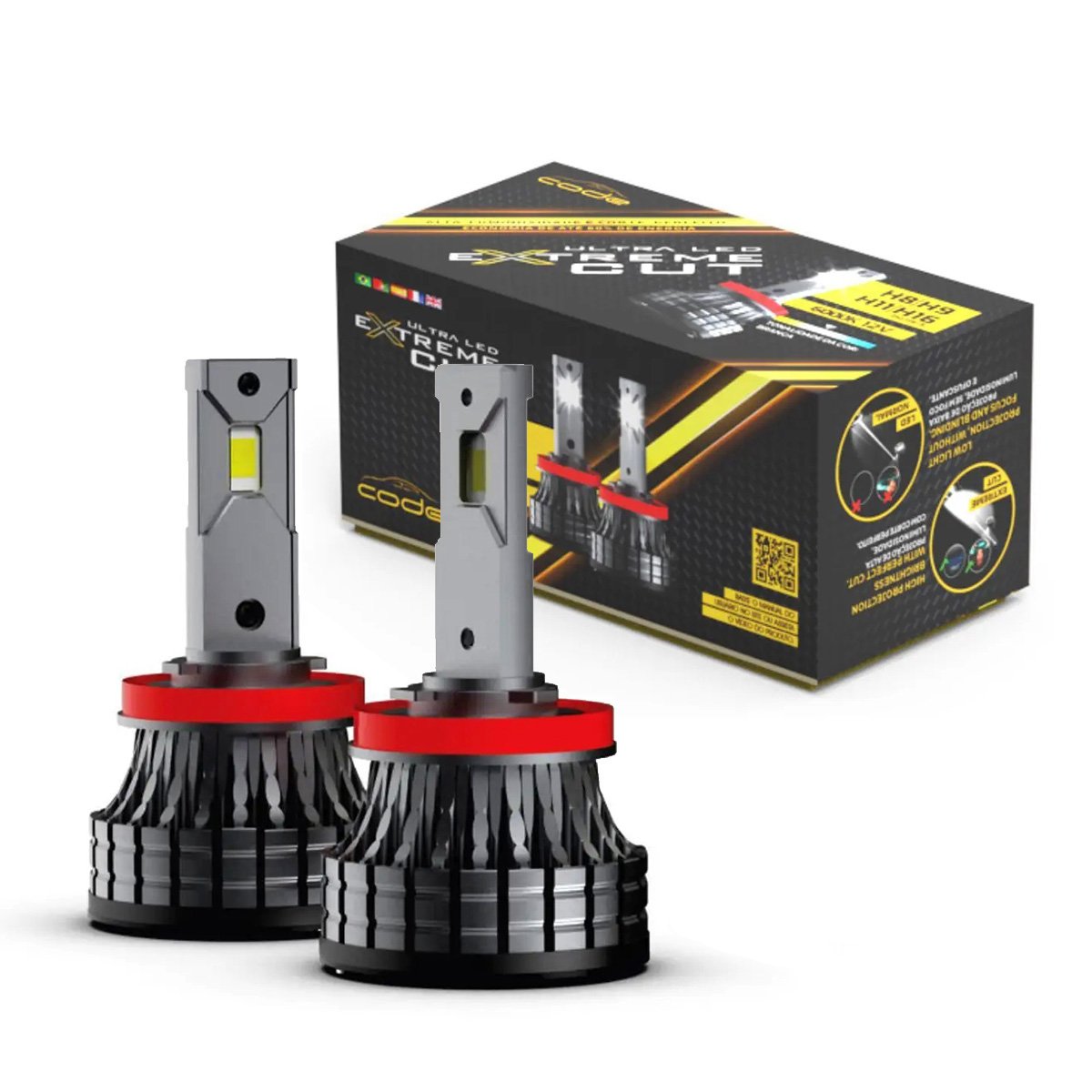 Kit Ultra Led Extreme Cut H4 8800Lm 48W 6000K Code TechOne