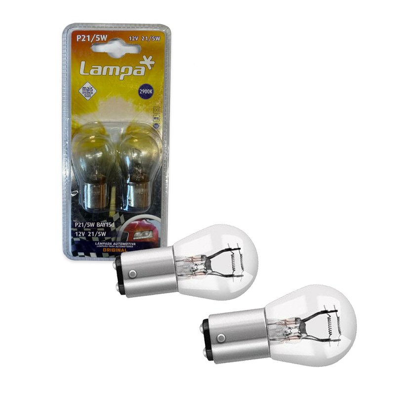 lampada de sinalizacao 2 polos p21 5w 12v bay15s lampa par