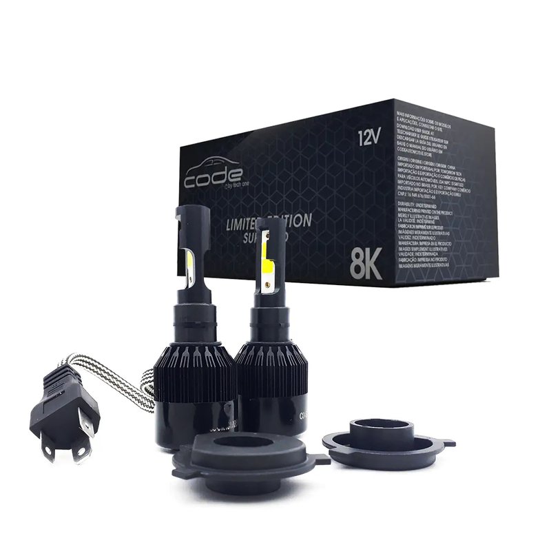 lampada code h4 8000k techone