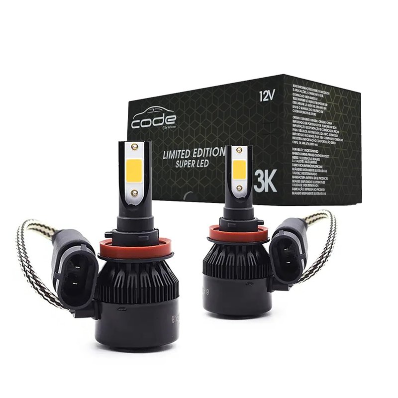 lampada code h11 3000k techone