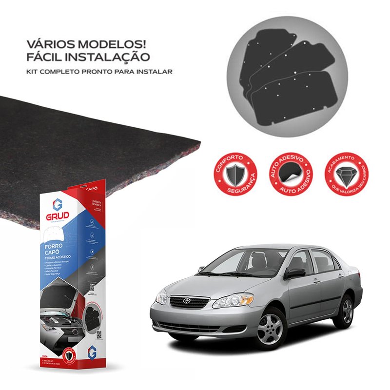 kit forro de capo toyota corolla 2003 a 2008 autocolante grud