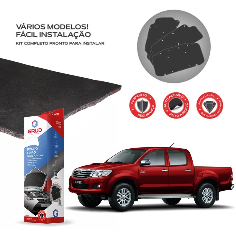 kit forro de capo toyota hilux com ar 2012 a 2015 autocolante grud