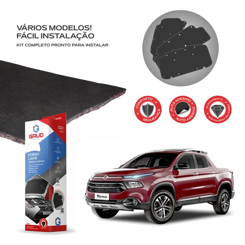 kit forro de capo fiat toro 2016 a 2022 autocolante grud