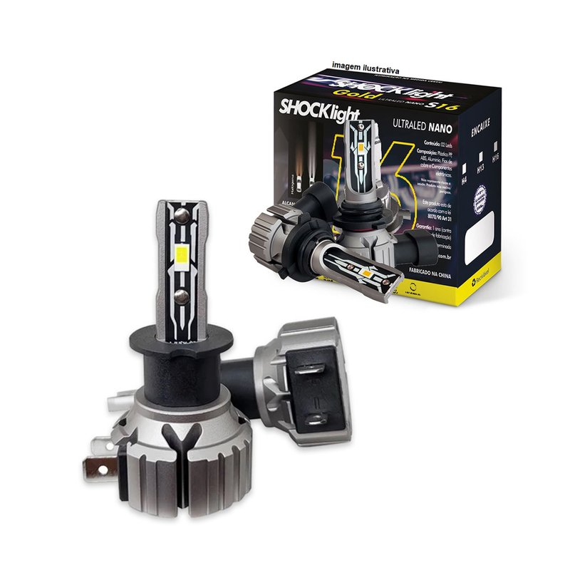 lampada ultraled s16 nano gold h3 3000k 4200lm shocklight par