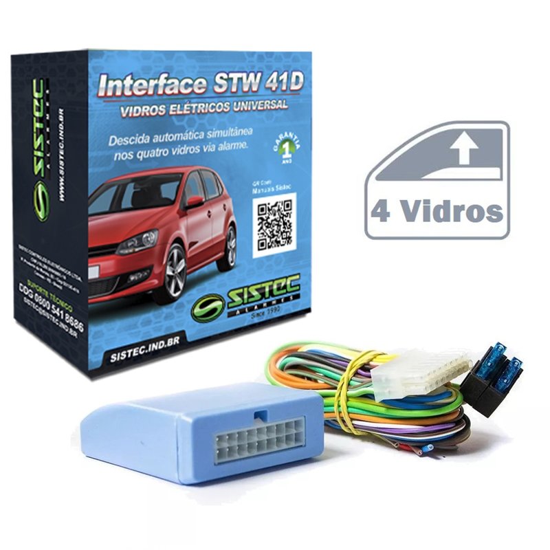 modulo levantamento vidros 4 portas universal stw41d sistec