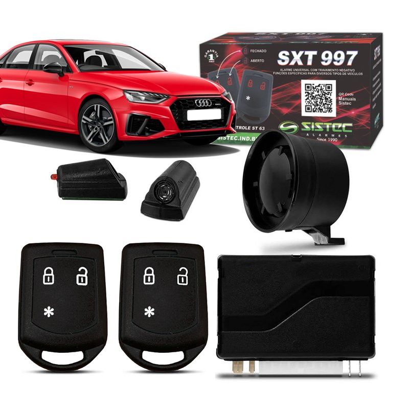 alarme automotivo universal 12v autolock sxt 997 sistec