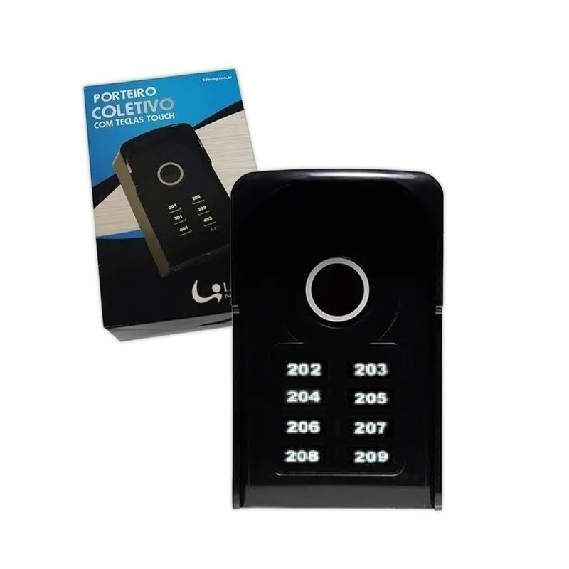 porteiro coletivo retroiluminado 8 pontos touch lr5508 lider