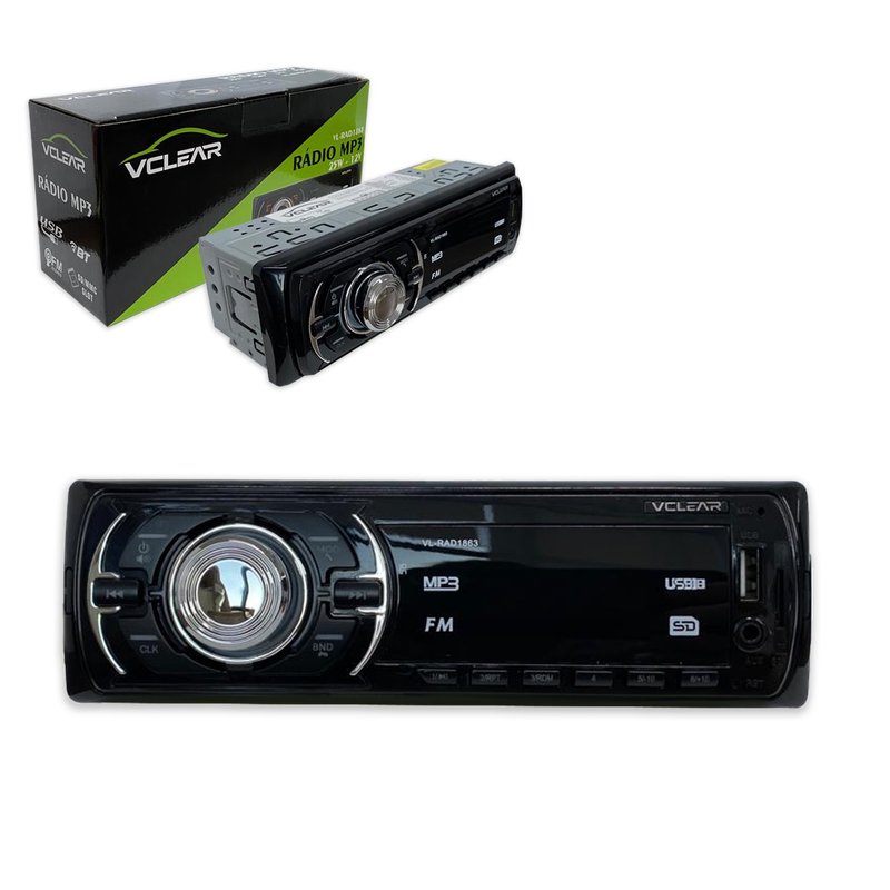 radio automotivo bluetooth 4x25w vl rad1863 vclear