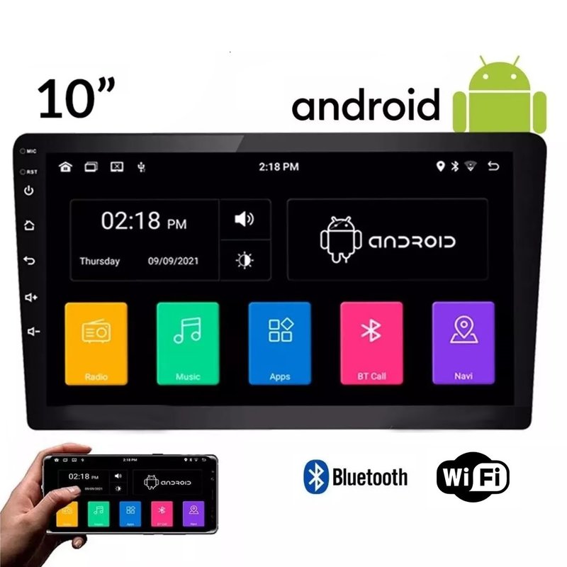 central multimidia 10 pol android gps rs1002br prime roadstar