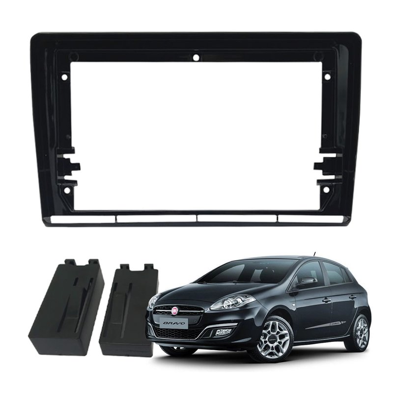moldura 9 polegadas fiat bravo g2 2010 a 2016 fiamon 5982 black piano