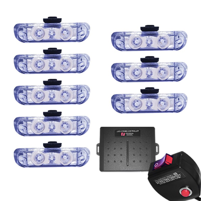 strobo 8 farois led rayx 13 efeitos ambulancia bombeiro