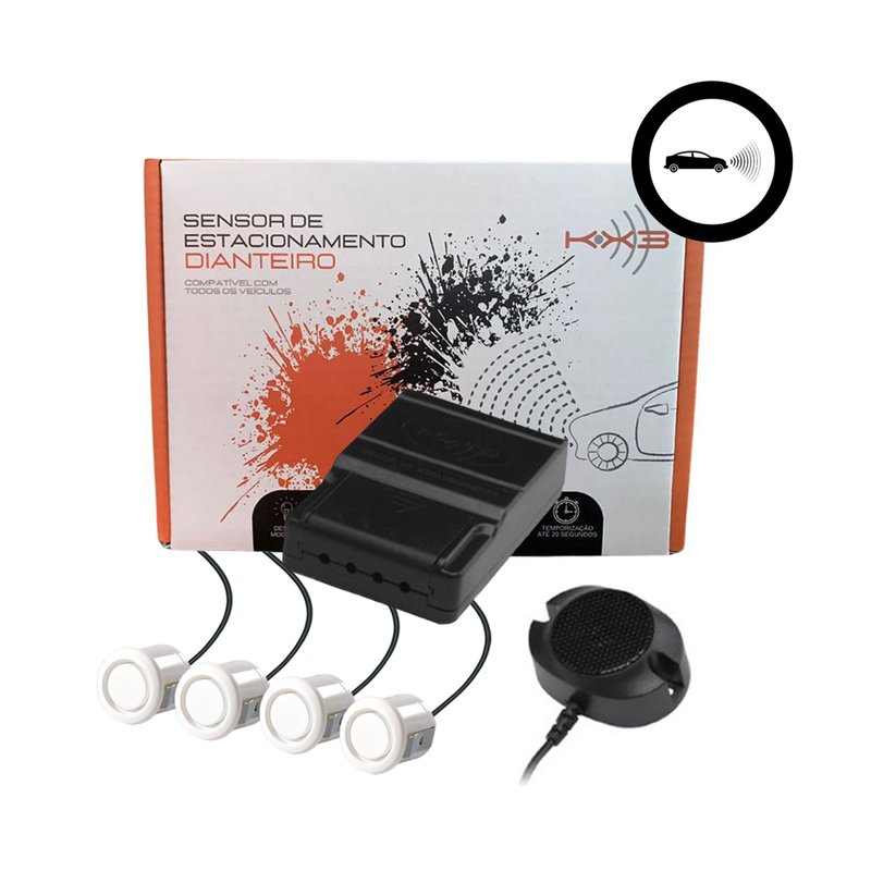 sensor estacionamento branco frontal sonoro kx3