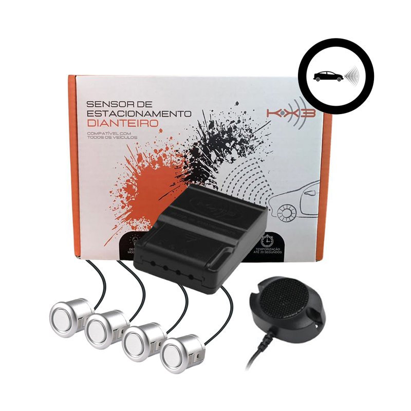 sensor estacionamento prata frontal sonoro kx3