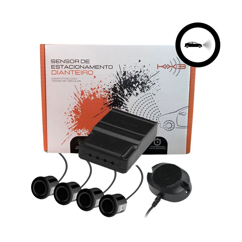 sensor estacionamento preto brilho frontal sonoro kx3