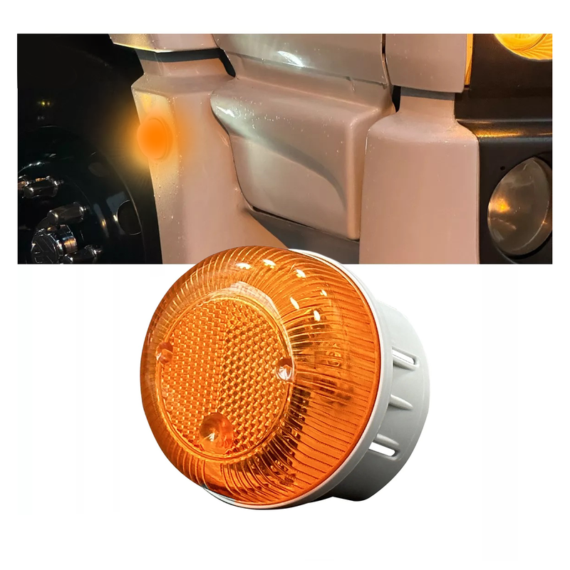 lanterna lateral led estribo caminhoes ambar sinbrax