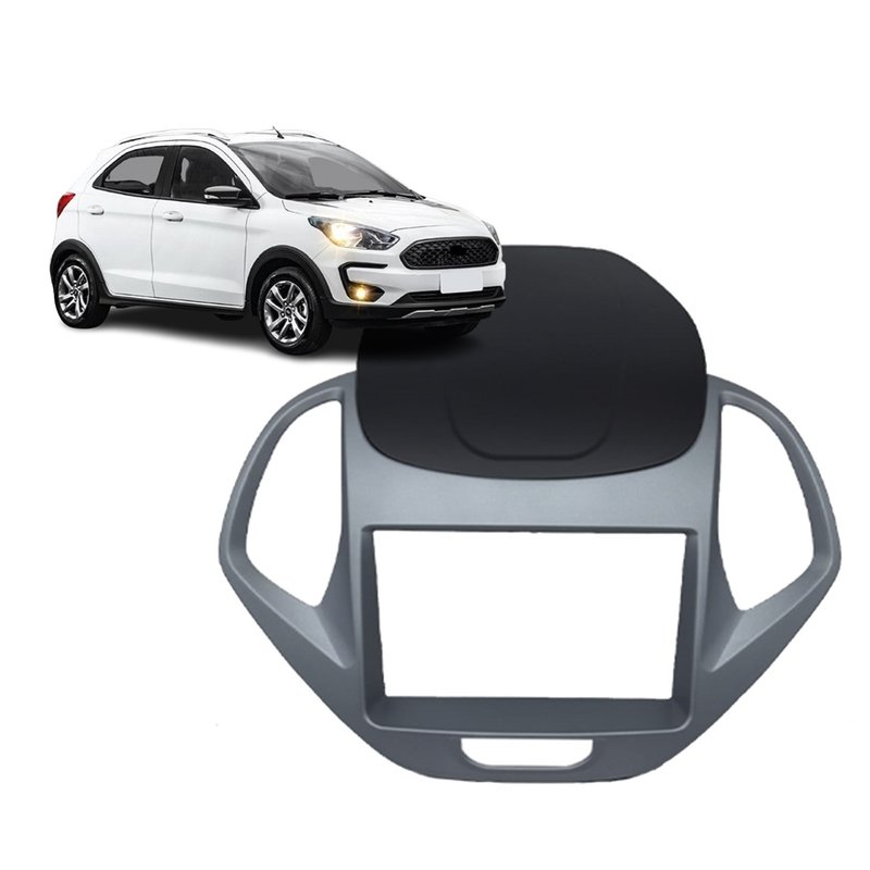 moldura 2 din ford ka freestyle 2019 a 2021 fiamon cinza