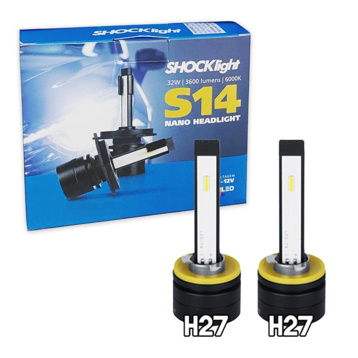 Lâmpada Led Nano H27 3.600 Lumens 6000K S14 Shocklight