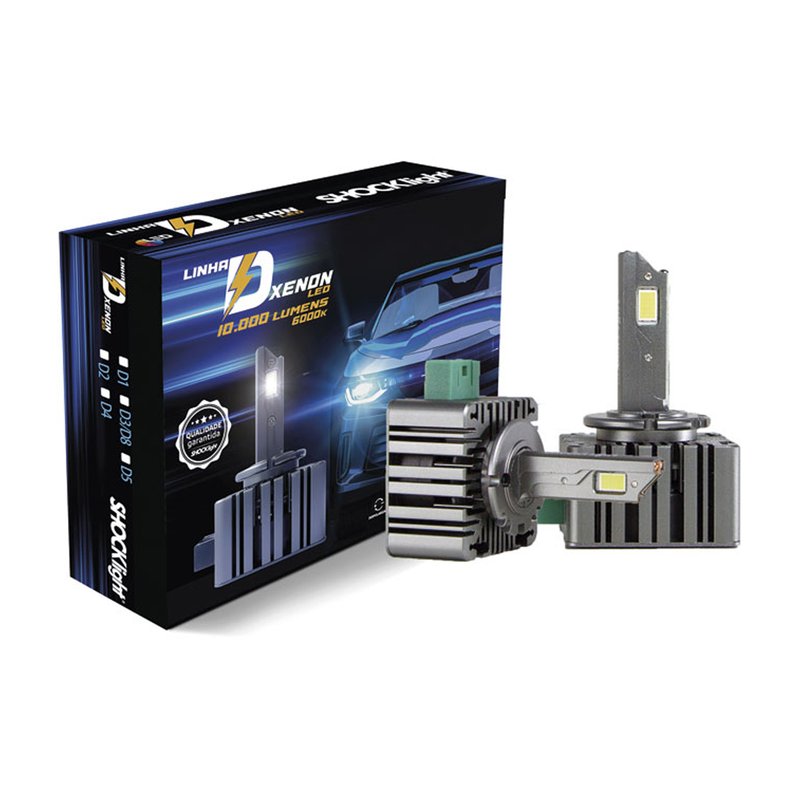 kit xenon led 10 000 lumens 6000k 12v shocklight slx6 d3