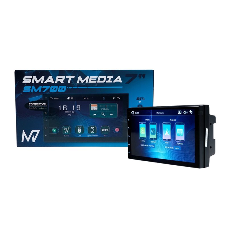 multimidia smart media 7 pol carplay usb bt fm sm700 m7 00