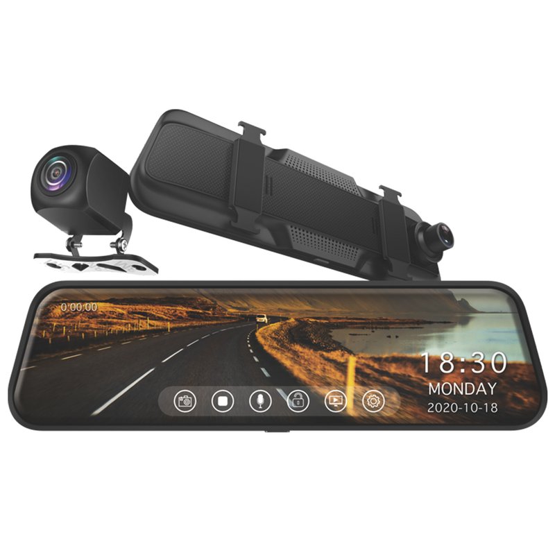 retrovisor dvr touch lcd com camera rs 1010br pro line roadstar